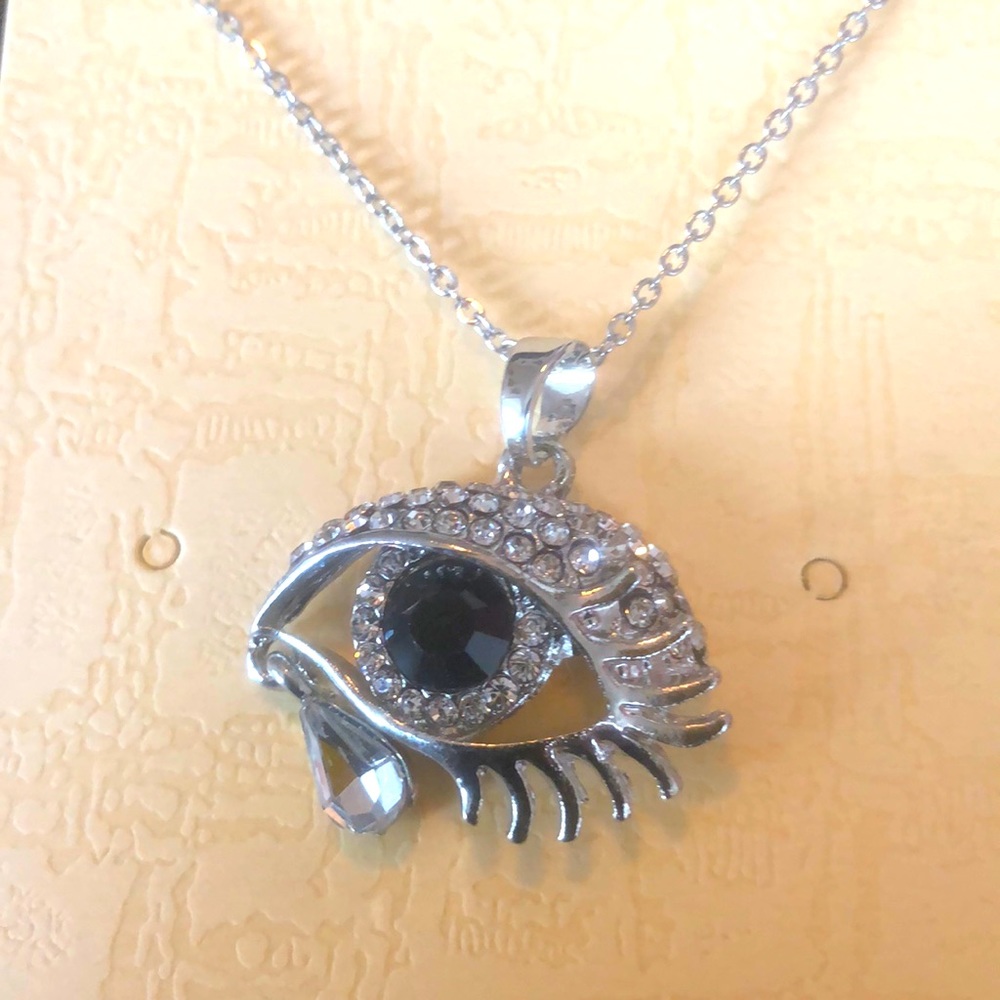 5 for $25 Nwt silver tone eye teardrop necklace OS